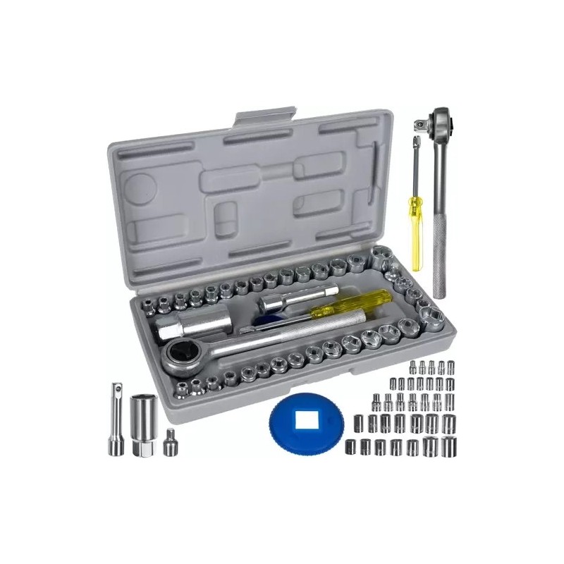 40-osaline pistiku- ja padrunvõtmete komplekt – vastupidav tööriistakomplekt kohvris