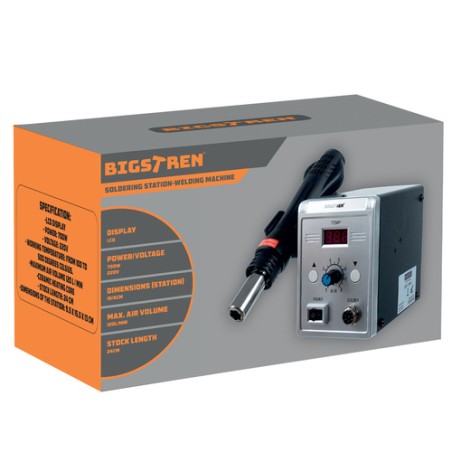 Professionaalne kuumaõhu jootekolb ja elektroonika remondijaam LCD-ekraaniga