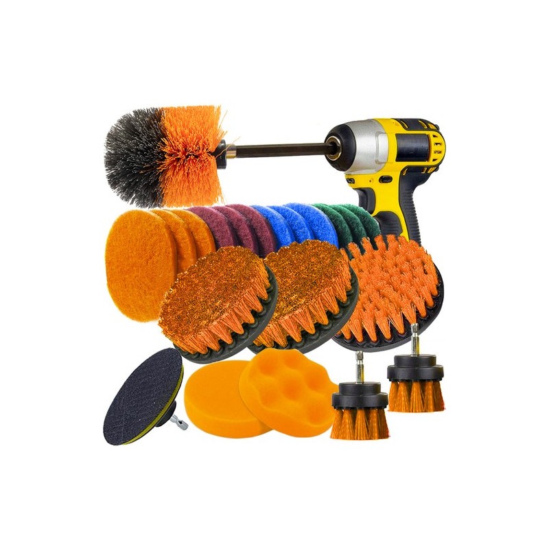 Puurile ja Kruvikeerajale Sobiv Puhastus-, Poleerimis- ja Hoolduskomplekt 22 Osa, 8mm Varrele