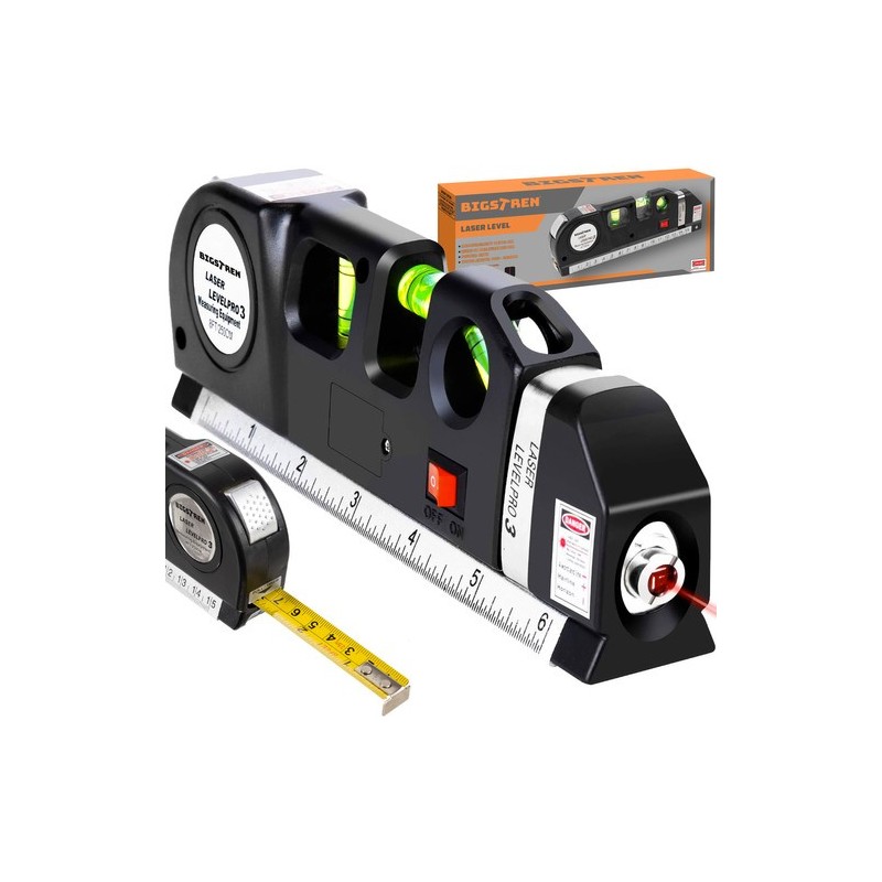 Laserlood Integreeritud Mõõdulindiga 250 cm – Täpne Tasandusseade