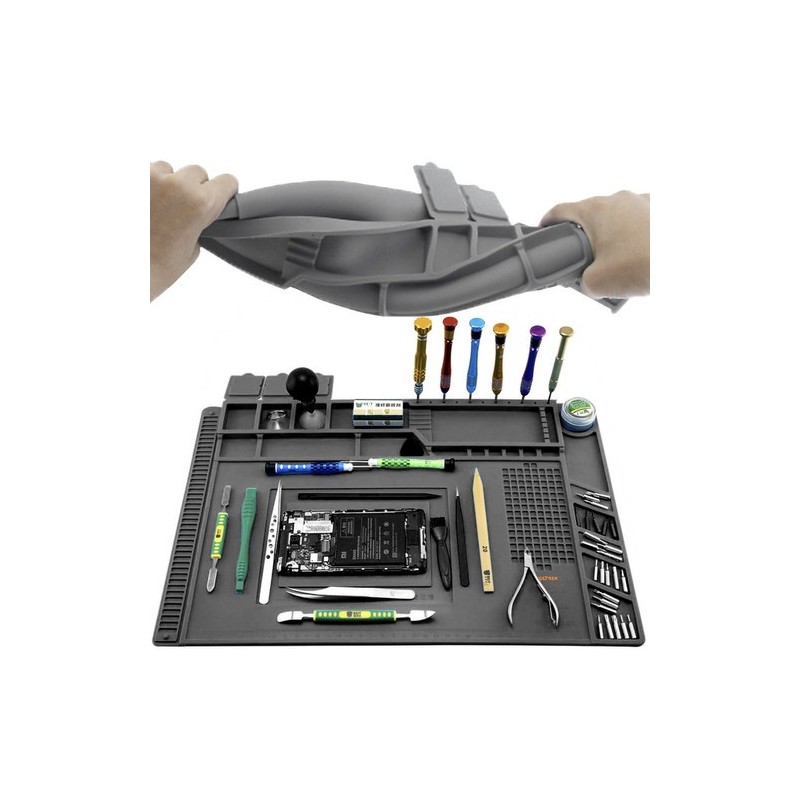 Multifunktsionaalne silikoonist hooldusmatt magnettaskutega, 30x45 cm