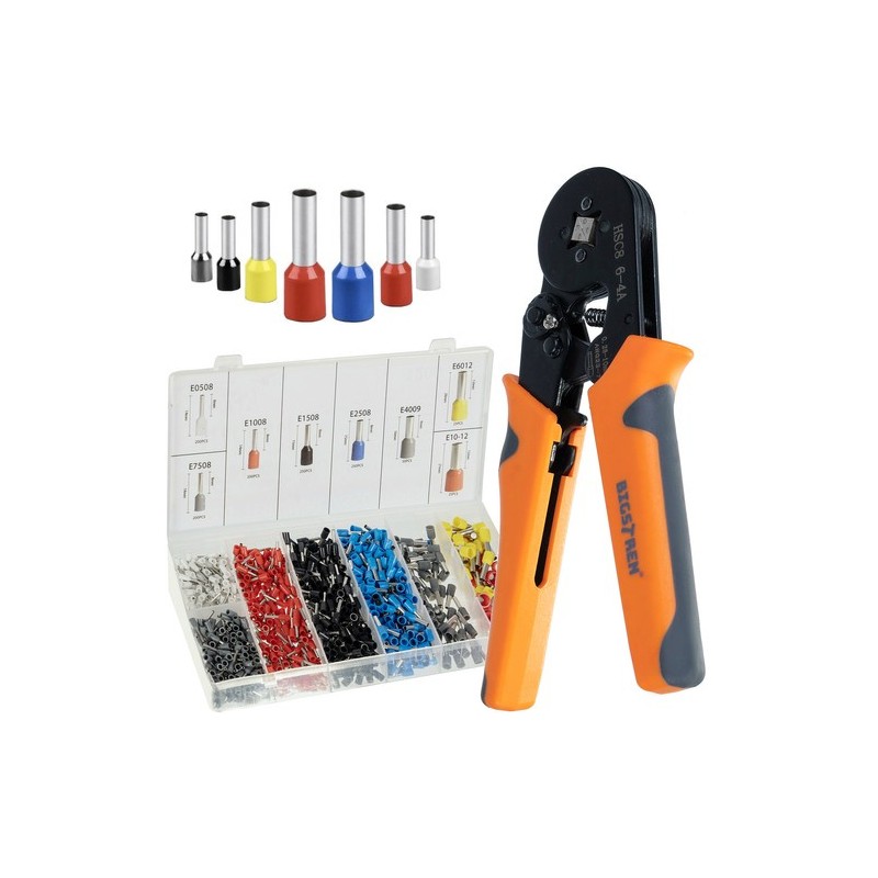 Professionaalne hülsipressikomplekt 0.25-10 mm² koos 1200 kaabliklemmiga
