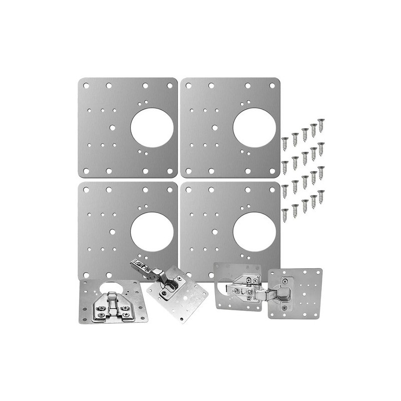 Mööblihingede universaalne parandusplaat, 4 tk roostevabast terasest remondikomplekt