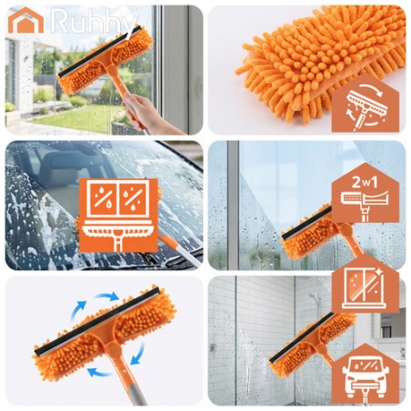 3-ühes Teleskoop-aknapesu komplekt pikendatava varrega kuni 1.8 m