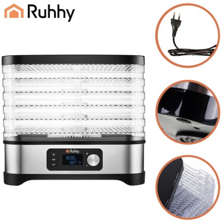 Toidukuivati Seene-, Puu- ja Köögiviljadele 5 Alusega | Reguleeritav Dehüdraator LCD ja Taimeriga
