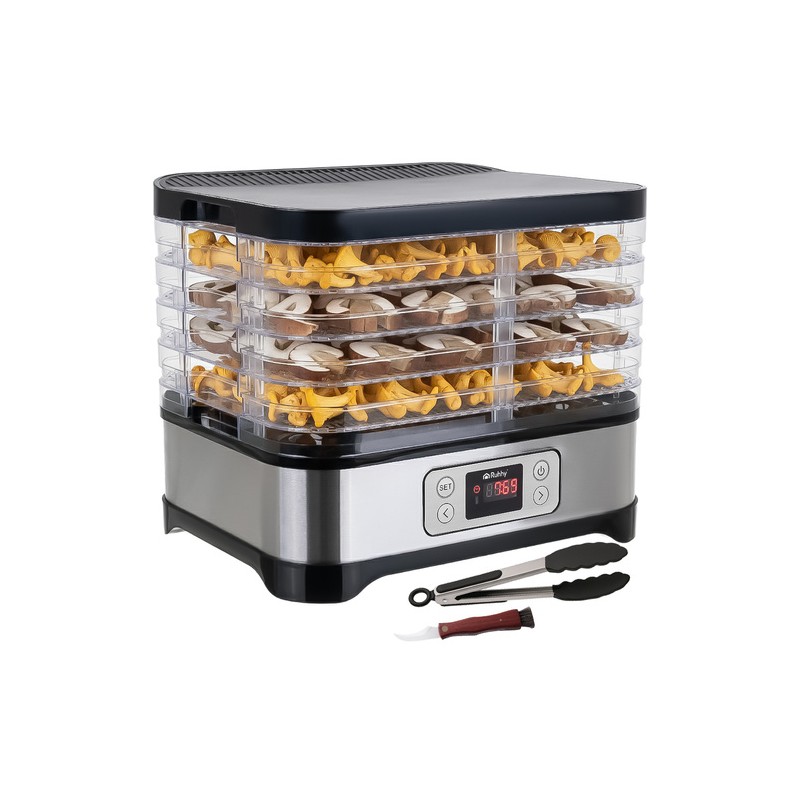 Energiasäästlik Toidukuivati 10L, 5 Alust, LCD, Taimer, Roostevaba Teras