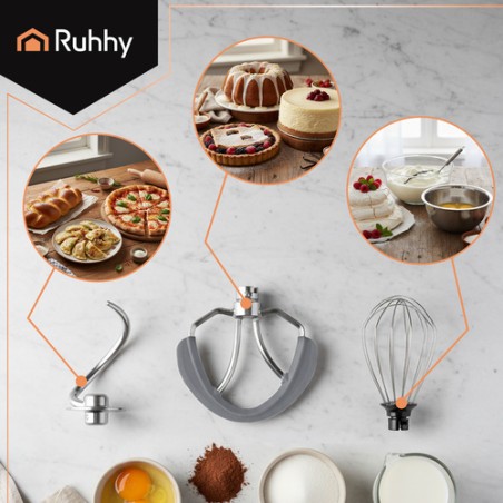 Võimas 1000W Planetaarne Köögikombain 4.5L Roostevaba Kaussiga, Metallist Ajamiga