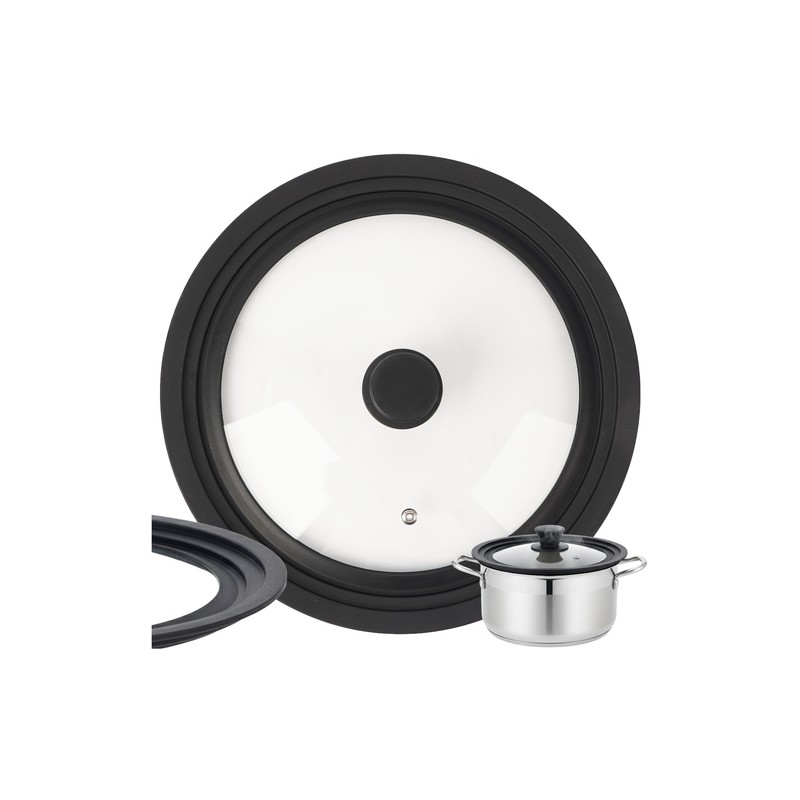 Mitmeotstarbeline 3-ühes Silikoon-Klaasist Potikaas ja Pannikaas 28/30/32 cm