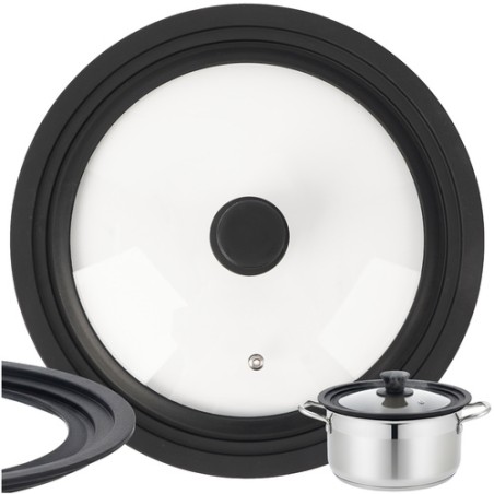 Mitmeotstarbeline 3-ühes Silikoon-Klaasist Potikaas ja Pannikaas 28/30/32 cm