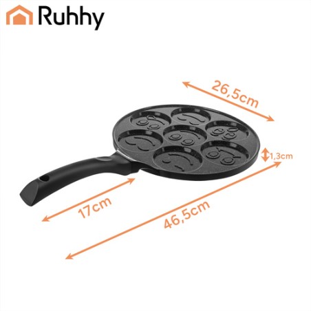 Mittenakkuva Mitmeauguline Muna- ja Pannkoogipann Naljakate Nägudega, Universaalne Pliidile