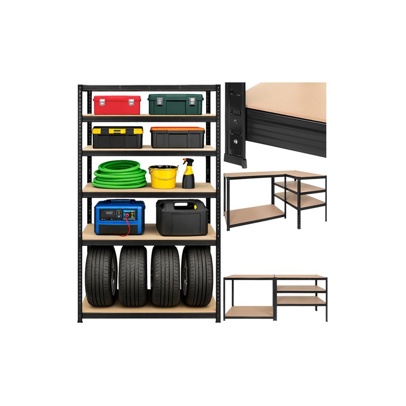 Vastupidav must metallist laoriiul 180x100x60 cm – Optimaalne hoiustamislahendus