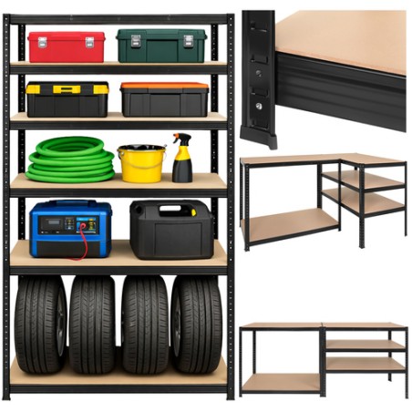 Vastupidav must metallist laoriiul 180x100x60 cm – Optimaalne hoiustamislahendus