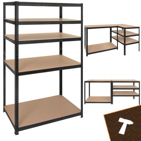 Vastupidav must metallist laoriiul 180x100x60 cm – Optimaalne hoiustamislahendus