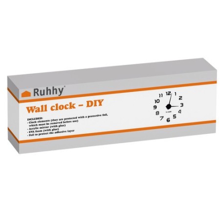 DIY Suur Seinale Kleebitavate Numbritega Seinakell Reguleeritava Läbimõõduga Vaikse Mehhanismiga, Must