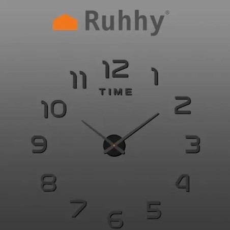 DIY Suur Seinale Kleebitavate Numbritega Seinakell Reguleeritava Läbimõõduga Vaikse Mehhanismiga, Must