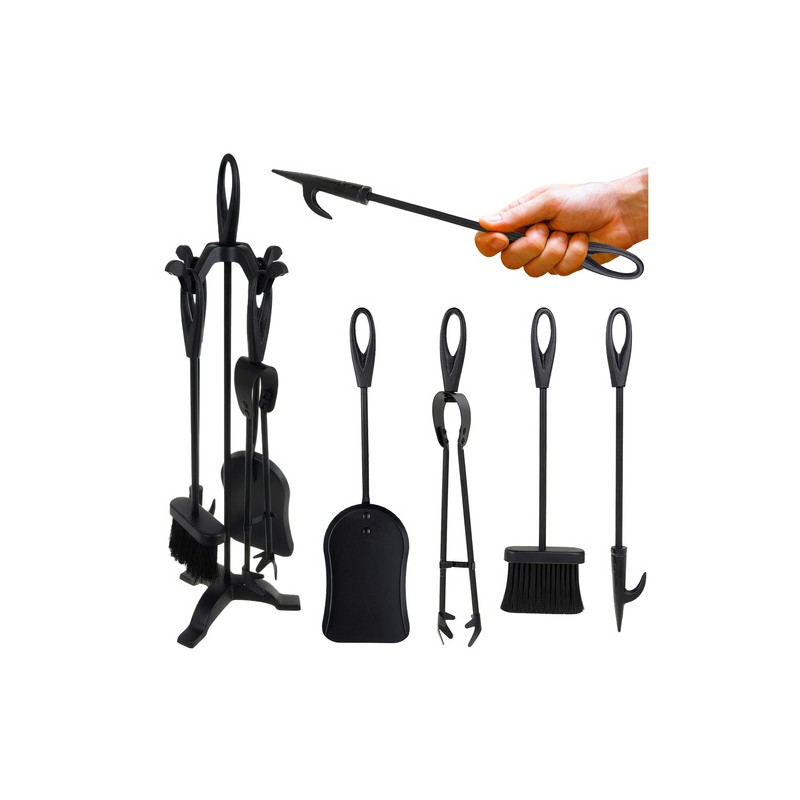 Vanaaegne Kaminatarvikute Komplekt Roostevabast Terasest 5-osaline