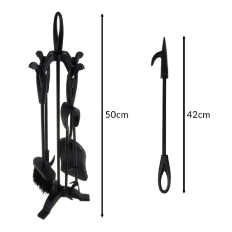 Vanaaegne Kaminatarvikute Komplekt Roostevabast Terasest 5-osaline