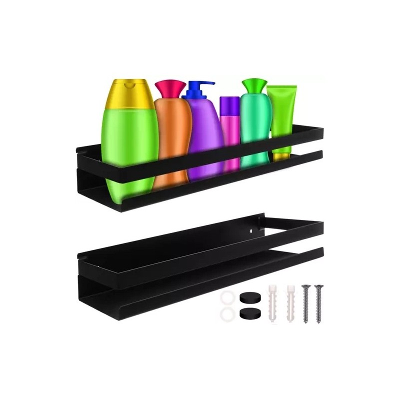 Vannitoa ja Köögi Seinaruumi Riiul XXL 50 cm – Must Roostevaba Teras