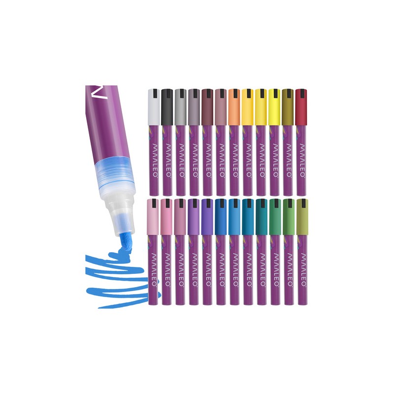 24-osaline Akrüülmarkerite Komplekt – Universaalne Kunstikomplekt Loovaks Eneseväljenduseks