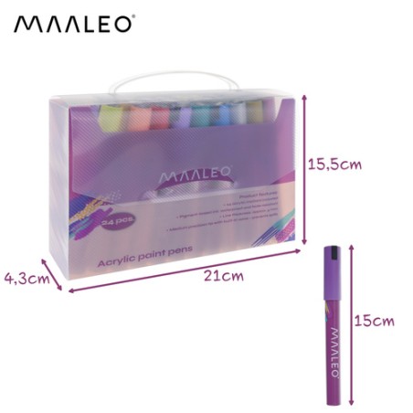 24-osaline Akrüülmarkerite Komplekt – Universaalne Kunstikomplekt Loovaks Eneseväljenduseks