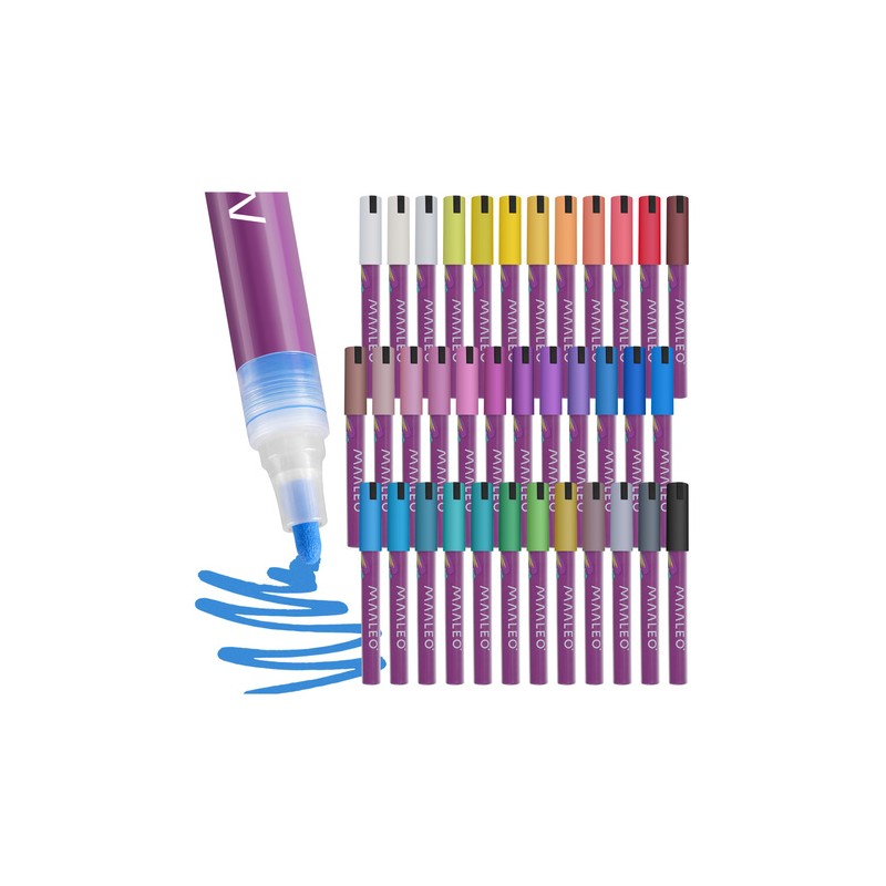 Akrüülmarkerite komplekt 36 värvi – veekindlad kunstipliiatsid eri pindadele