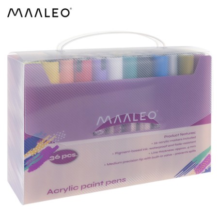 Akrüülmarkerite komplekt 36 värvi – veekindlad kunstipliiatsid eri pindadele