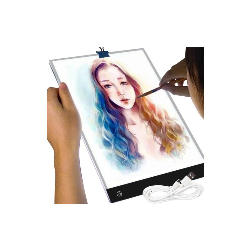 Üliõhuke A4 LED Joonistustahvel Silmakaitse ja Reguleeritava Valgustusega