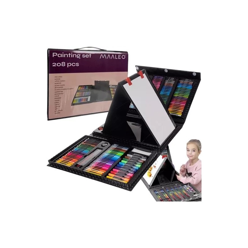 Maalikomplekt kohvris - 208 tk Maaleo 21645