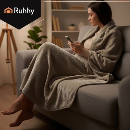 Suur elektriline soojendustekk 180x130cm – beež, kaugjuhtimisega ja 10 temperatuuritasemega