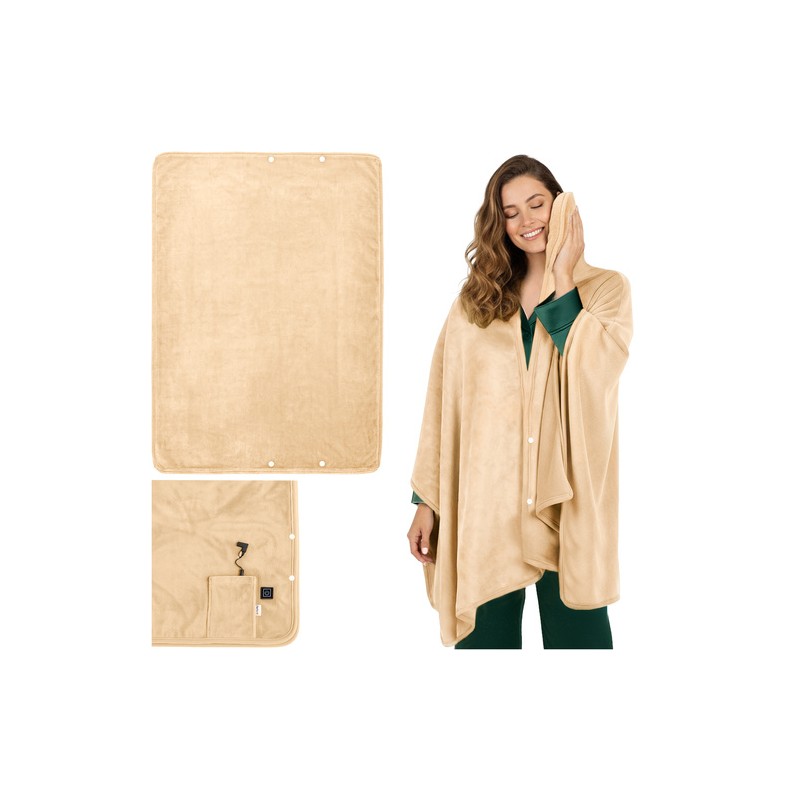 Kaasaskantav Soojendusega Elektritekk Seljale ja Õlgadele | USB-toitega Küttepleed 160x90 cm