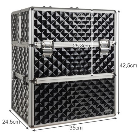 XL Professionaalne Kosmeetikakohver UV/LED Lambile, Lukustatav ja Eemaldatava Põhjaga