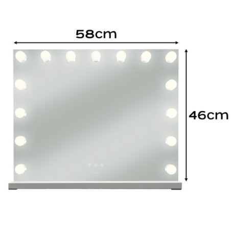 Suur LED Kosmeetikapeegel Hollywoodi Valgusega 58x46 cm