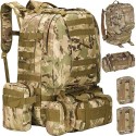 Taktikaline Matkaseljakott Camo 45L + 3.5L Süsteem, Eemaldatavate Taskute ja MOLLE-ga