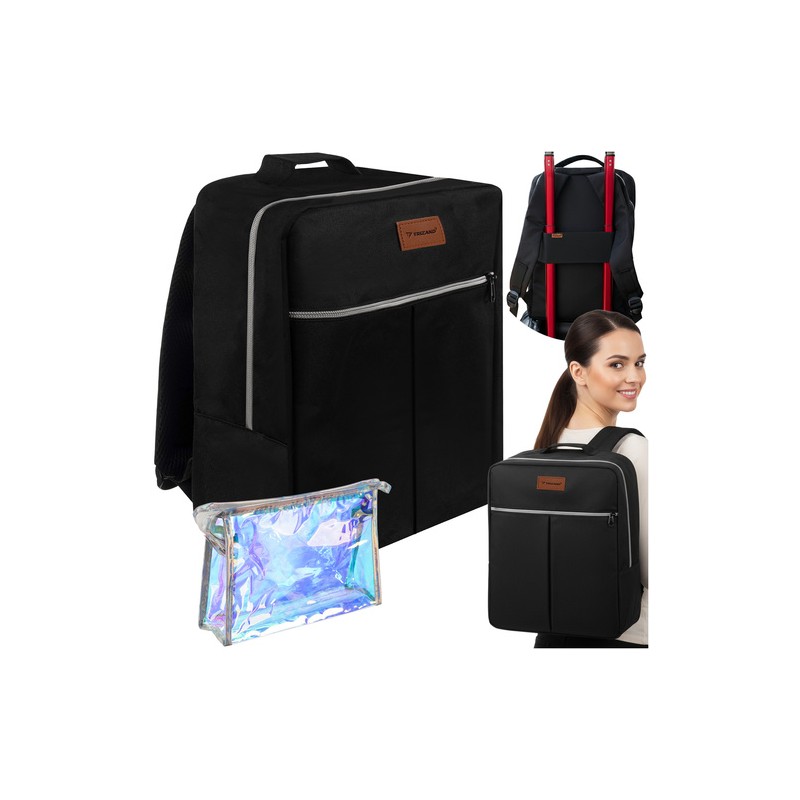 Reisiseljakott Käsipagasiks koos Kosmeetikakotiga, 17L Must