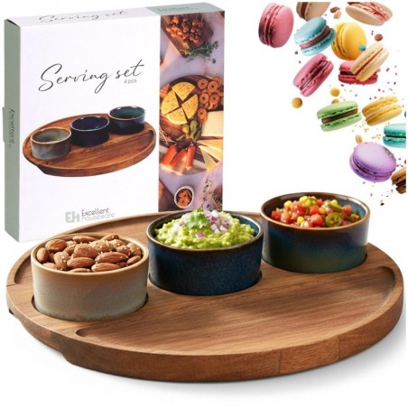 Keraamilised suupistekausid kandikul, 4 tk. | FreshDesign.ee