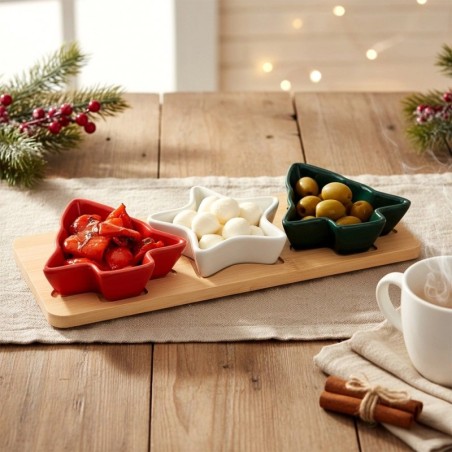 Portselanist suupistekausid kandikul, 4 tk.