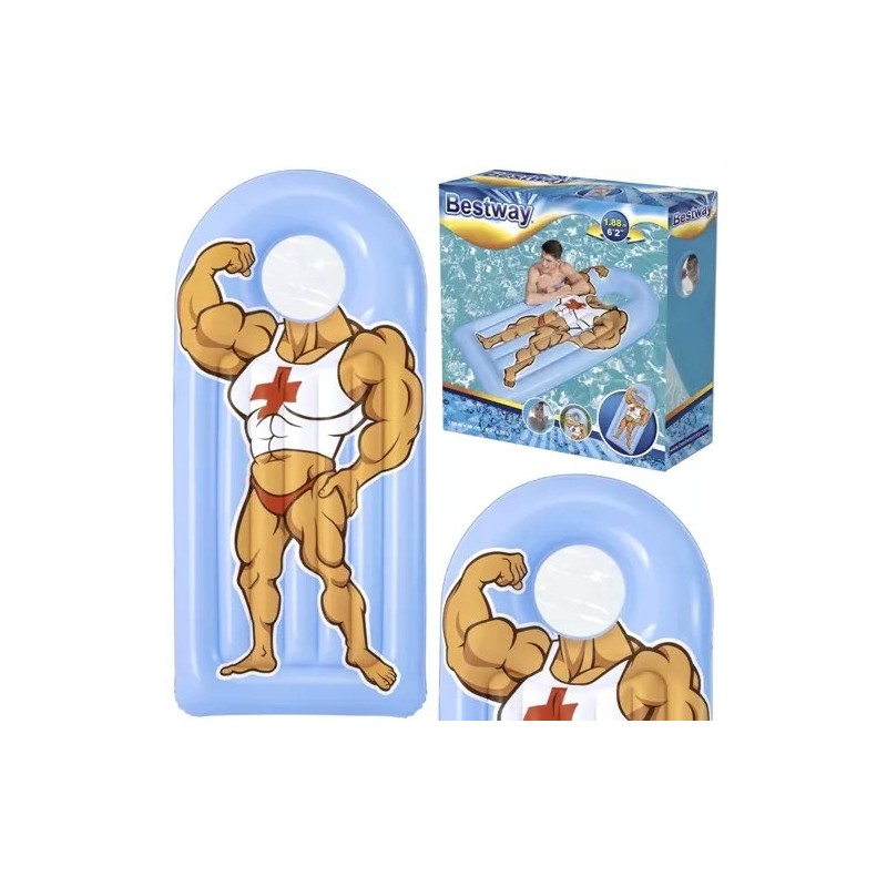 Täispuhutav Ujumismadrats Läbipaistva Aknaga ja Peatoe Funktsiooniga, 188x89 cm