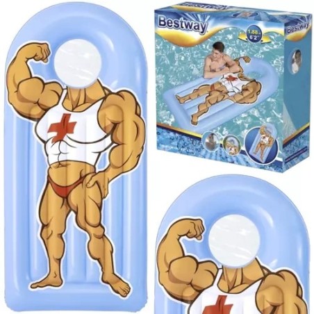 Täispuhutav Ujumismadrats Läbipaistva Aknaga ja Peatoe Funktsiooniga, 188x89 cm