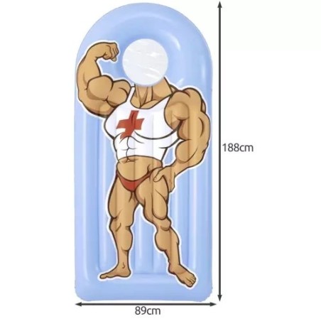 Täispuhutav Ujumismadrats Läbipaistva Aknaga ja Peatoe Funktsiooniga, 188x89 cm