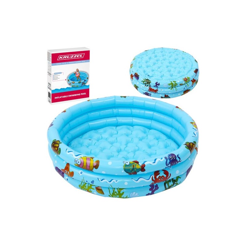 Laste täispuhutav bassein pehme põhjaga ja kolme rõngaga, 80x30 cm