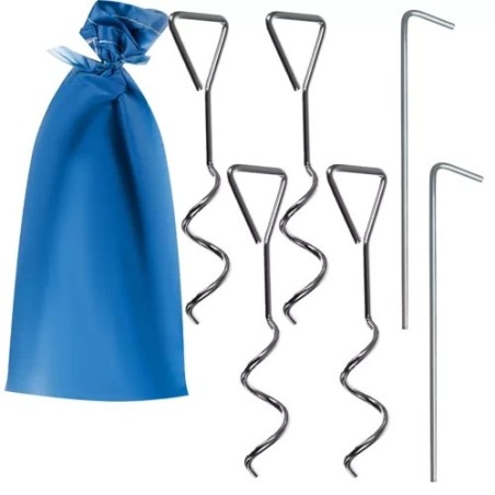 Isepüstituv rannatelk sääsevõrguga, sinine ja valge (150x120x110 cm)