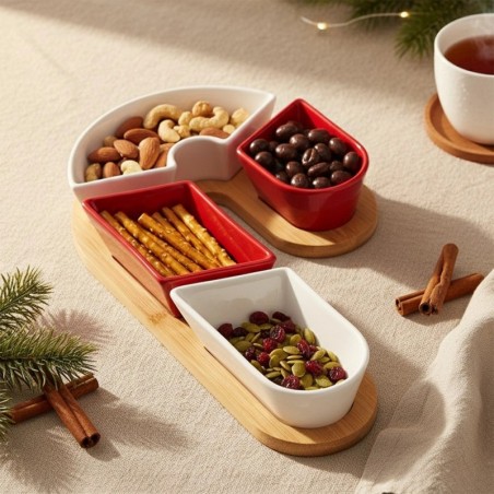 Keraamilised suupistekausid kandikul, 5 tk.