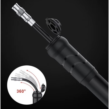 Universaalne Kompaktne Käsipump Jalgratastele ja Tõukeratastele – Alumiiniumist, 7 bar, Raamikinnitusega