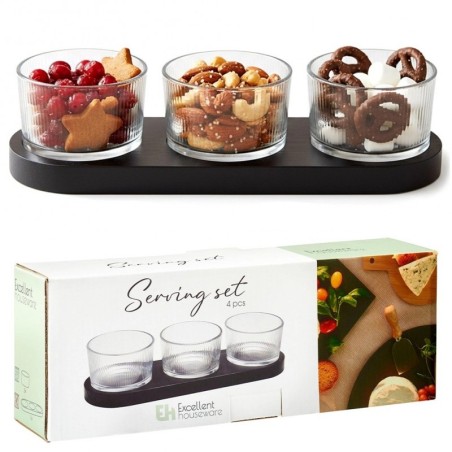 Klaasist suupistekausid kandikul, 4 tk. | FreshDesign.ee