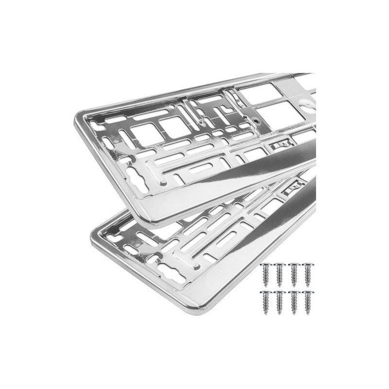 Universaalsed kroomitud numbriraamid autodele, 2 tk