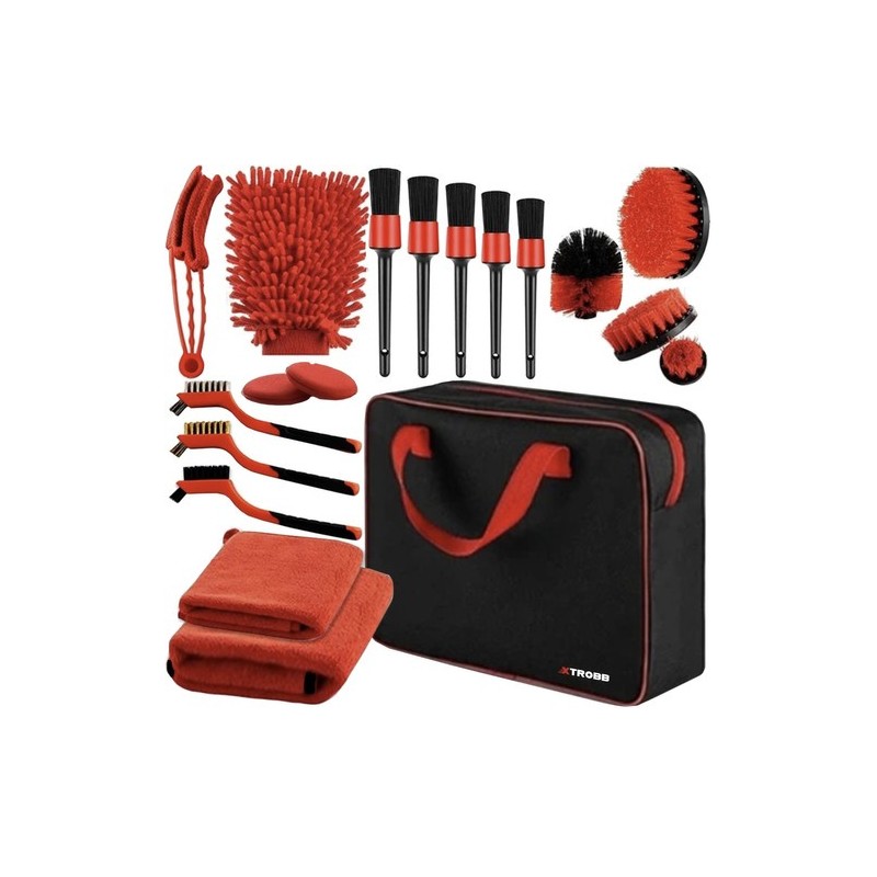 Põhjalik autode ja sõidukite detailpuhastuskomplekt, 19-osaline