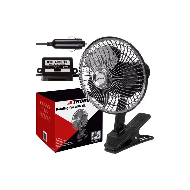 Auto Klambriga Pöörlev Ventilaator 12V, Kahe Kiirusega Salongiventilaator