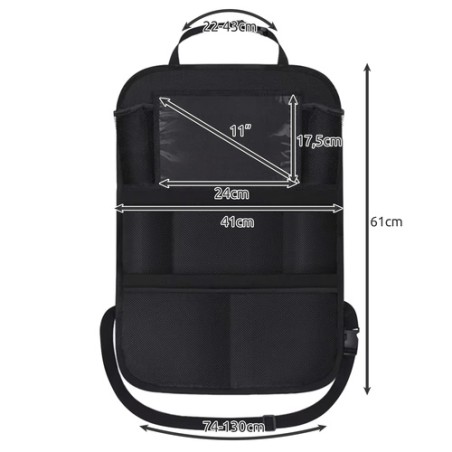 Universaalne Autoistme Korraldaja Istmekaitsega – 10 Taskut ja Tahvelarvuti Hoidja