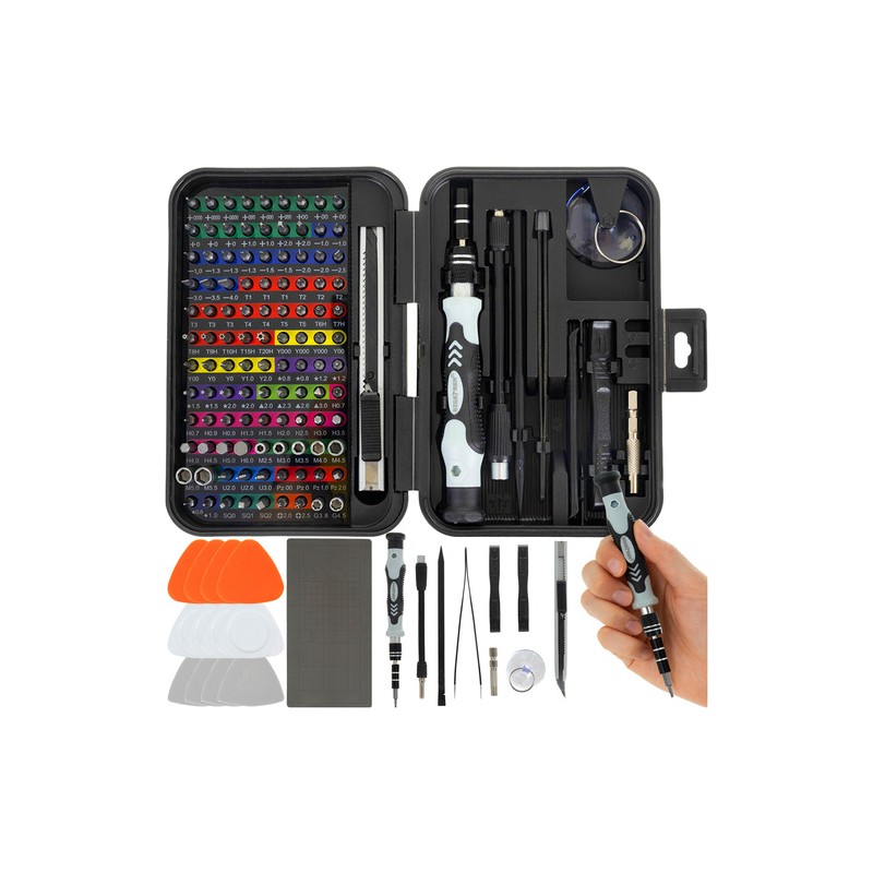 133-osaline universaalne täppistööriistakomplekt elektroonika remondiks