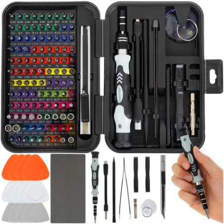 133-osaline universaalne täppistööriistakomplekt elektroonika remondiks
